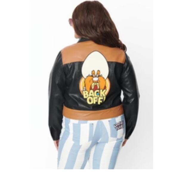 Looney Tunes X Unique Vintage Yosemite Sam Trucker Jacket Black Size L - Picture 6 of 6